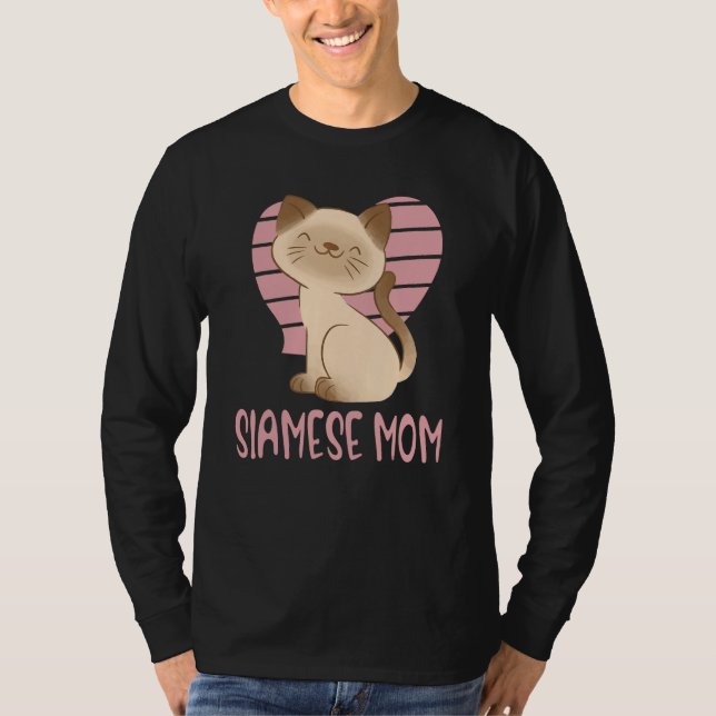 Camiseta Cute Siamese Mom Crazy Cat Lady Kitty Fur Mama (Anverso)