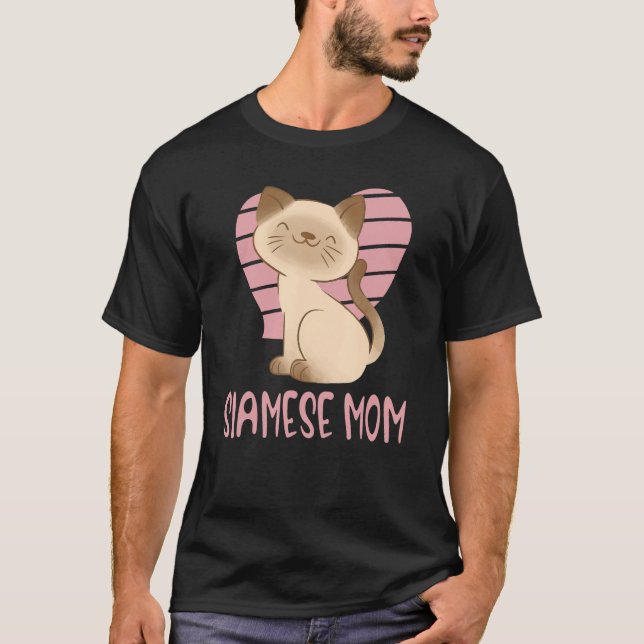 Camiseta Cute Siamese Mom Crazy Cat Lady Kitty Fur Mama (Anverso)