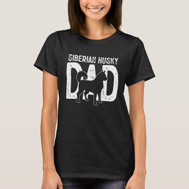 Camiseta Cute Siberian Husky Dog Dad Puppy (Anverso)