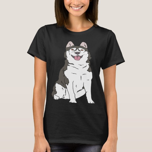 Camiseta Cute Siberian Husky dog  Husky graphics (Anverso)
