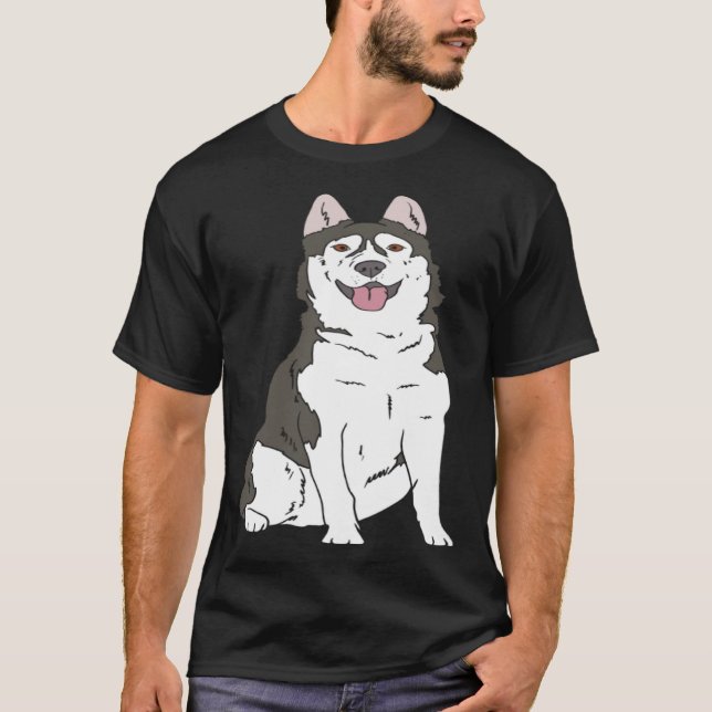 Camiseta Cute Siberian Husky dog  Husky graphics (Anverso)