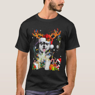 Camiseta Cute Siberian Husky Dog ilumina Santa