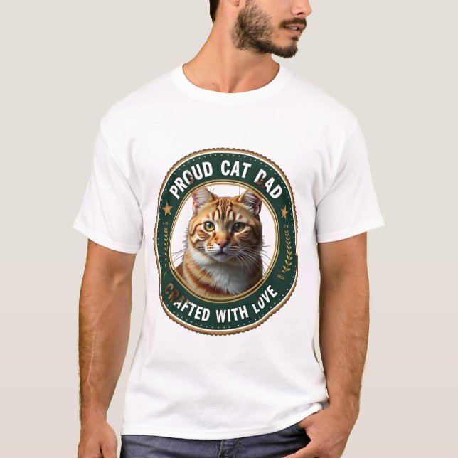 Camiseta Cute Simple Design Custom Cat Dad Cat Lover (Anverso)