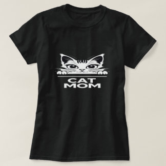 Camiseta Cute simple design womens black cat lover mom