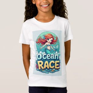 Camiseta Cute Sirena Carrera Océano Diversión Niños 🧜‍♀️