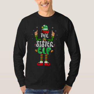 Camiseta Cute Sister Elf Matching Family Group Christmas Pa