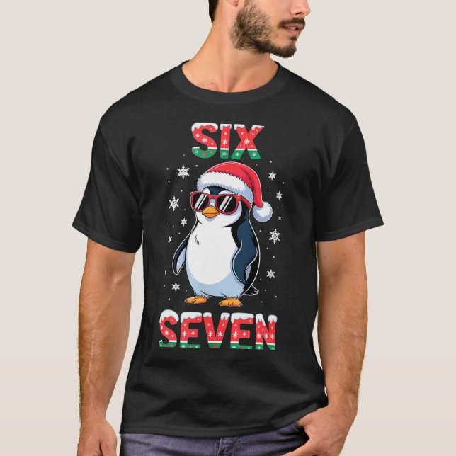 Camiseta Cute Six Seven 67 Penguin Kids Christmas Holiday  (Anverso)