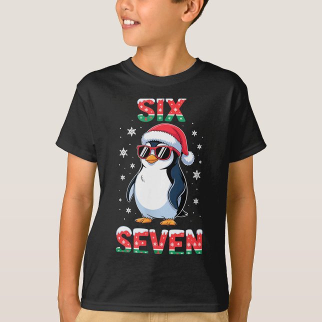 Camiseta Cute Six Seven 67 Penguin Kids Christmas Holiday  (Anverso)
