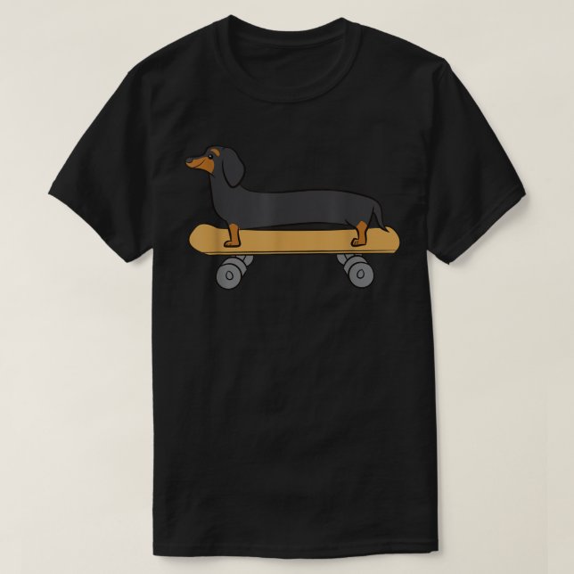 Camiseta Cute Skateboarding Dachshund T-Shirt (Diseño del anverso)