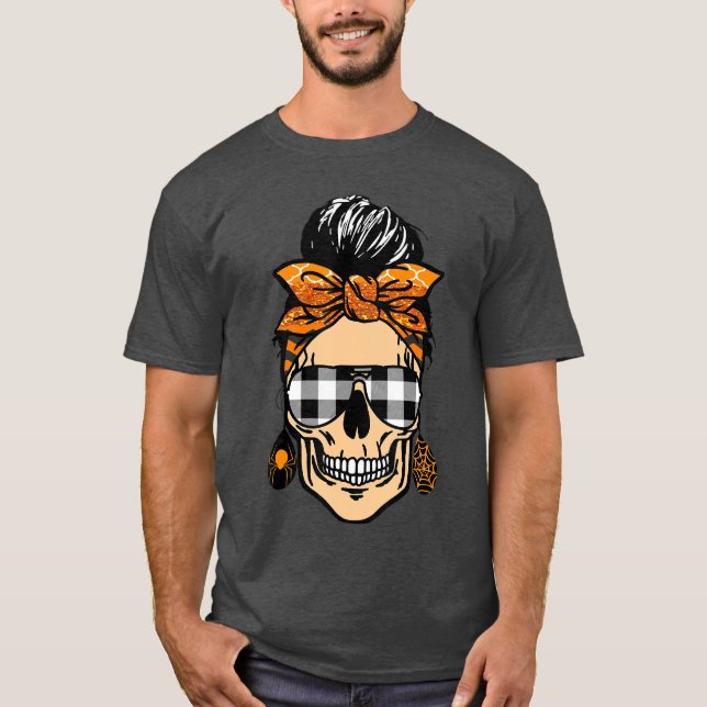 Camiseta Cute skeleton sunglasses horror Halloween scary gi (Anverso)