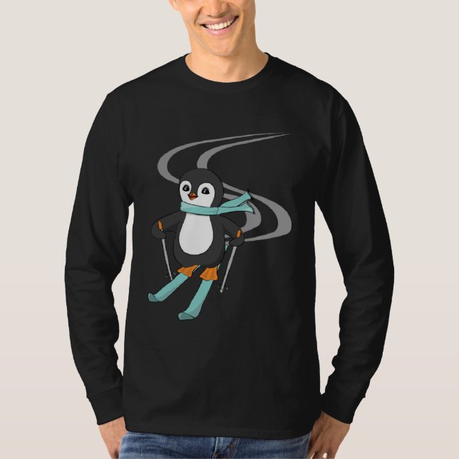Camiseta Cute Skiing Penguin Animal   Penguins (Anverso)
