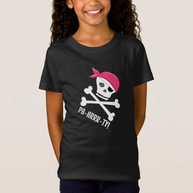 Camiseta Cute Skull Crossbone Pirate Tema Pa-arrr-ty! (Anverso)