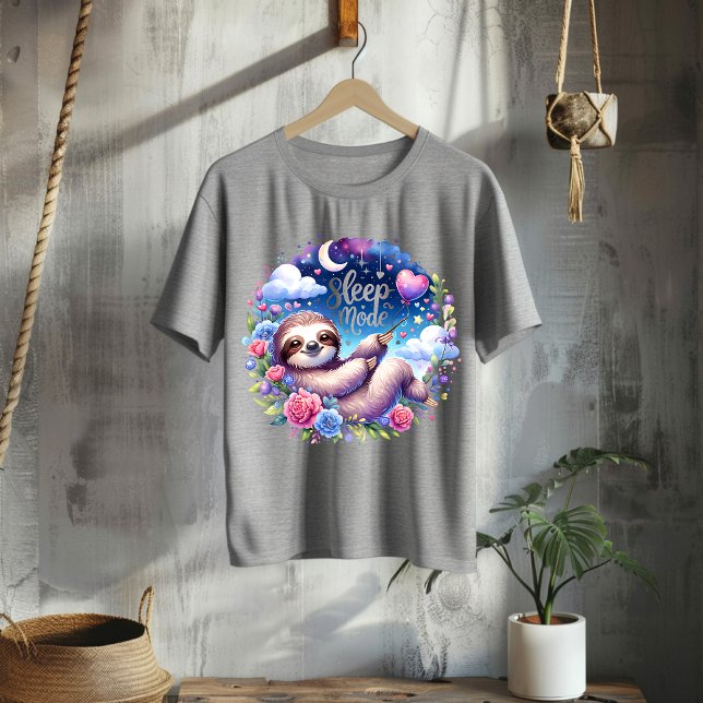Camiseta Cute Sleep Mode Sloth Night Sky T-Shirt (Subido por el creador)