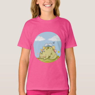 Camiseta  Cute Sleeping Baby Dinosaur Kids T-Shirt