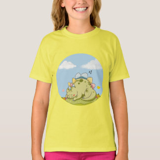Camiseta  Cute Sleeping Baby Dinosaur Kids T-Shirt