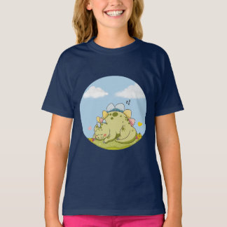 Camiseta  Cute Sleeping Baby Dinosaur Kids T-Shirt