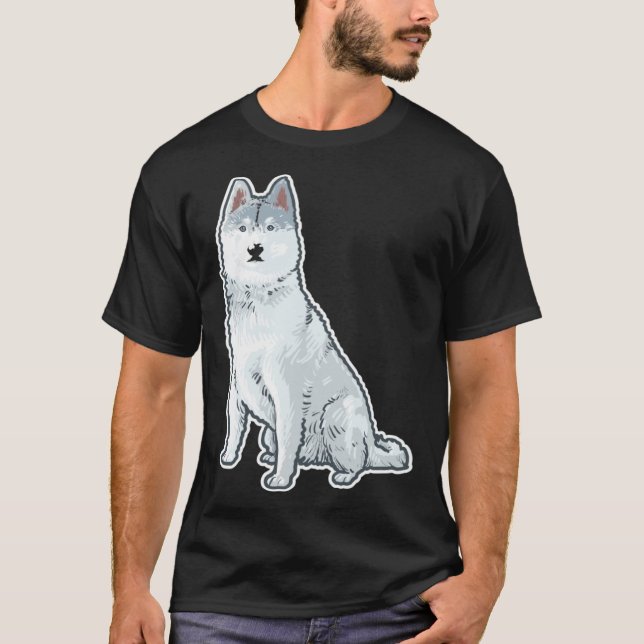 Camiseta Cute Sleigh Dog Siberian Husky (Anverso)
