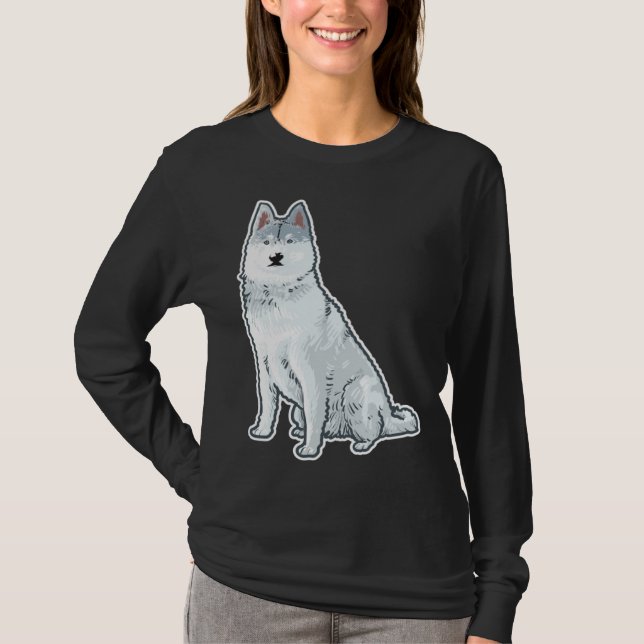 Camiseta Cute Sleigh Dog Siberian Husky (Anverso)
