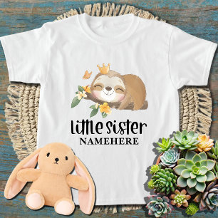 Camiseta Cute Slote Little Sister Watercolor Tropical