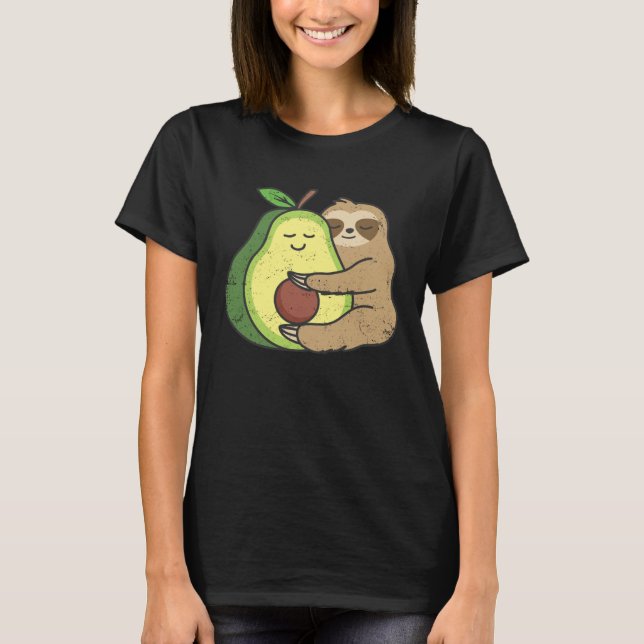 Camiseta Cute Sloth Avocado  Lazy Sloths Owner Animal Graph (Anverso)