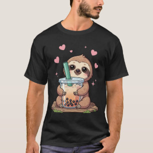Camiseta Cute Sloth Boba Bubble Milk Tea Kawaii Mujeres Chi