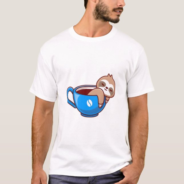 Camiseta Cute Sloth in Coffee Cup – Funny Sloth Cartoon Des (Anverso)