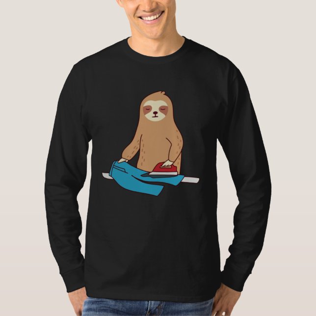 Camiseta Cute Sloth Ironing Rodent Lazy Tired (Anverso)
