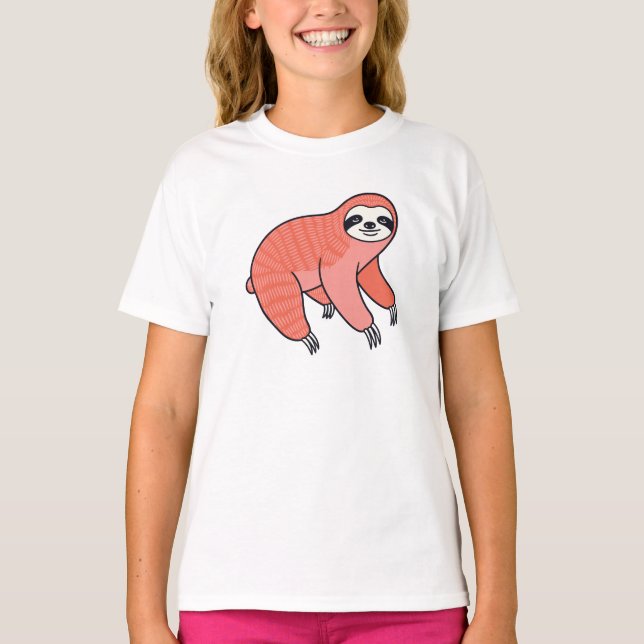Camiseta Cute Sloth Kids T-Shirt – Adorable Lazy Animal Tee (Anverso)