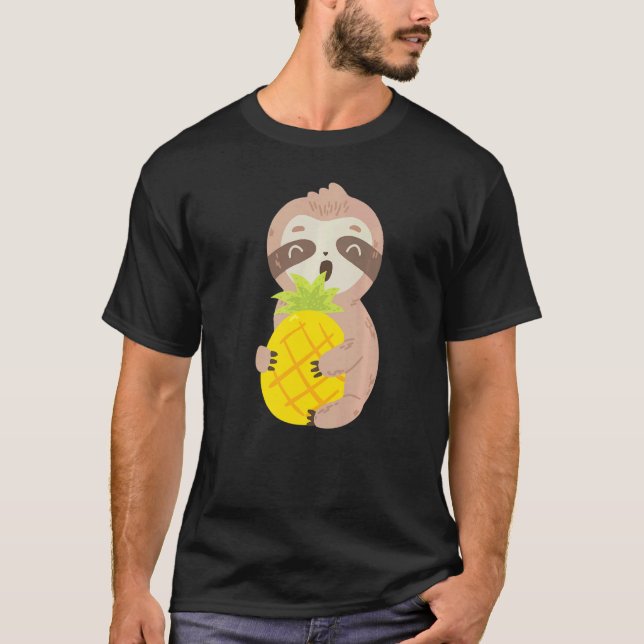 Camiseta Cute Sloth Pineapple  Tropical Fruit Food (Anverso)