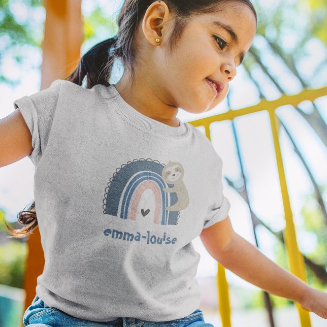 Camiseta Cute Sloth Rainbow Name Kid's (Subido por el creador)