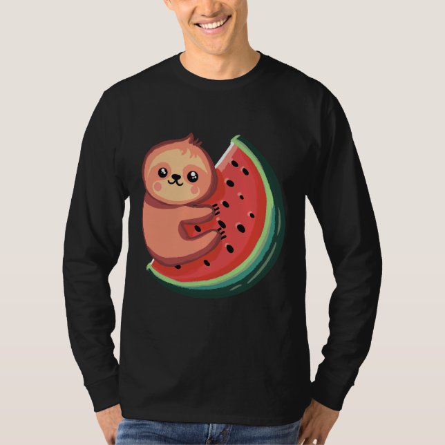 Camiseta Cute Sloth Watermelon 102 (Anverso)