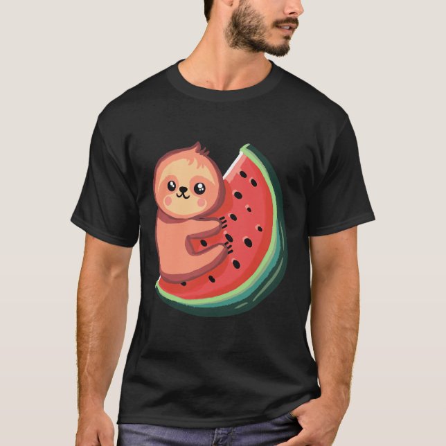Camiseta Cute Sloth Watermelon 102 (Anverso)