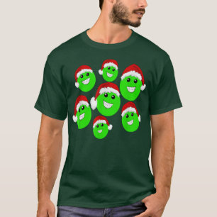 Camiseta Cute Smile, Happy, Merry Christmas, Santa Hats