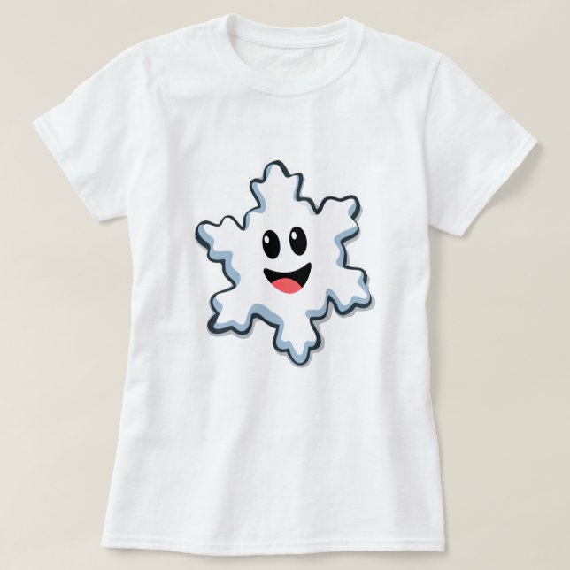 Camiseta Cute Smiling Snowflake – Happy Christmas (Diseño del anverso)