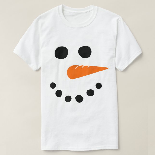 Camiseta Cute Snowman Face Christmas Design (Diseño del anverso)