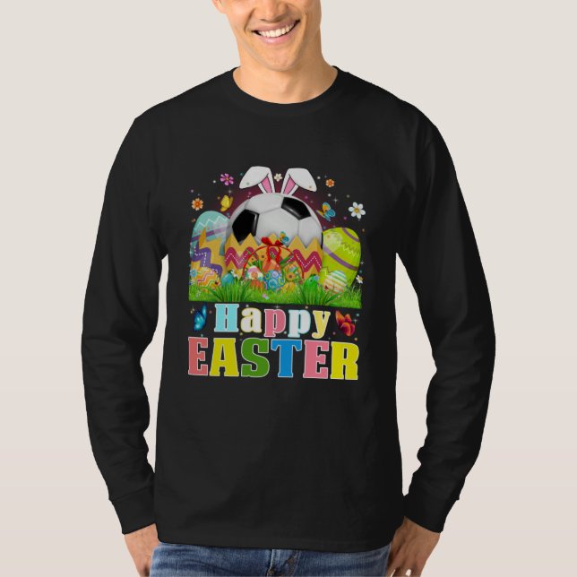 Camiseta Cute Soccer Ball Hatched From Egg Easter Day Men B (Anverso)