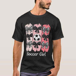 Camiseta Cute Soccer Girl Coquette Bow Soccer Girl Soccer B
