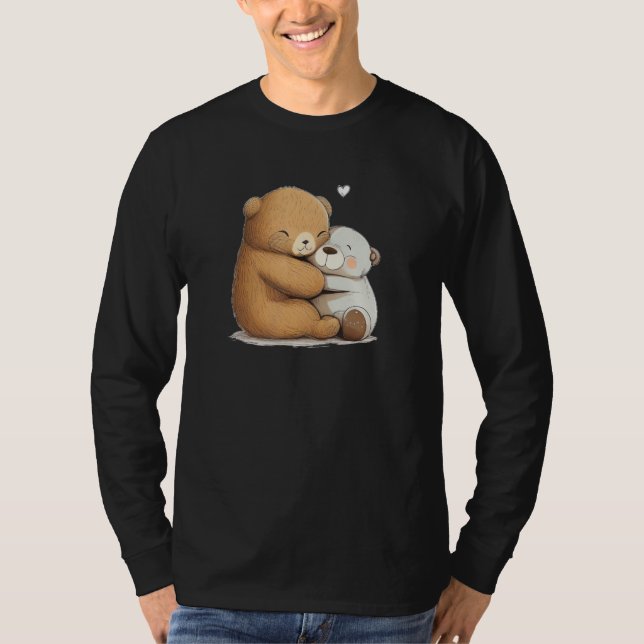 Camiseta Cute soft Toy hug for Teddy Bear and stuffed Anima (Anverso)
