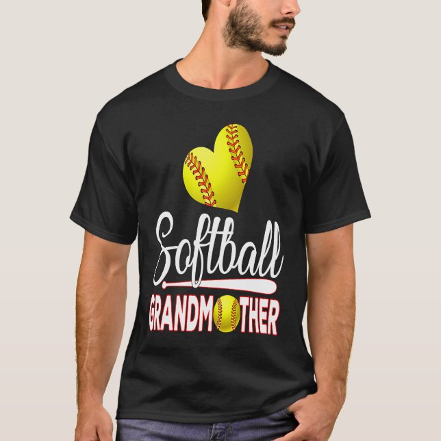 Camiseta Cute Softball Grandmother Baseball  Women Mother's (Anverso)