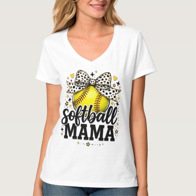 Camiseta Cute Softball Mama (Anverso)