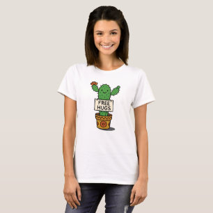 Camiseta Cute Sonriente Cactus Free Hugs Funny Plant Art
