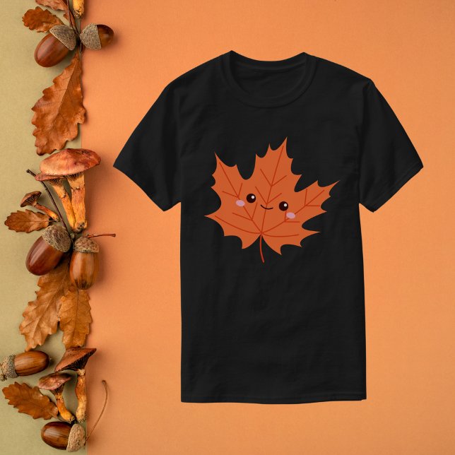 Camiseta Cute Sonriente Hoja de Maple (Subido por el creador)