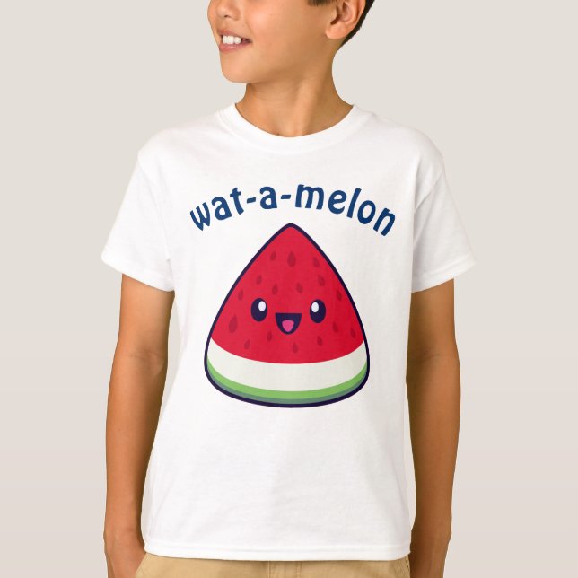 Camiseta Cute Sonriente sandía Kawaii (Anverso)