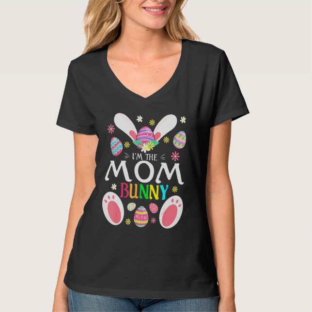 Camiseta Cute, soy la madre conejita de la fiesta de Pascua (Anverso)