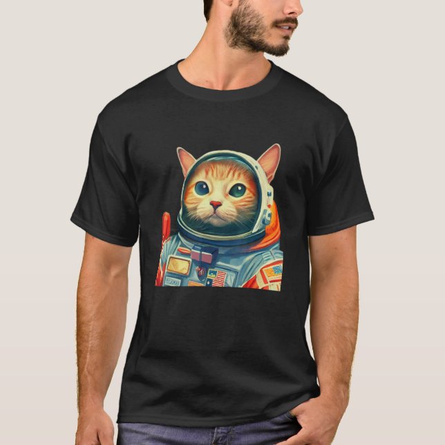 Camiseta Cute Space Cat Astronaut Kitten Adorable SciFi Pet (Anverso)