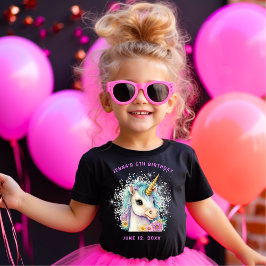 Camiseta Cute Sparkle Magical Unicorn Cumpleaños