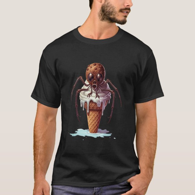 Camiseta Cute Spider eats Ice Cream  Summer Kids Ice Cream (Anverso)