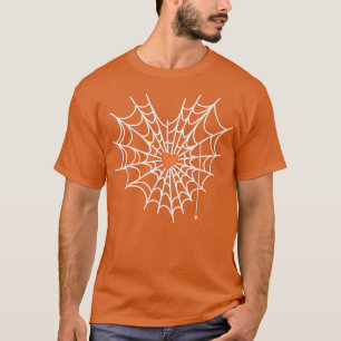 Camiseta Cute Spider Web Cobweb Heart Halloween Naranja