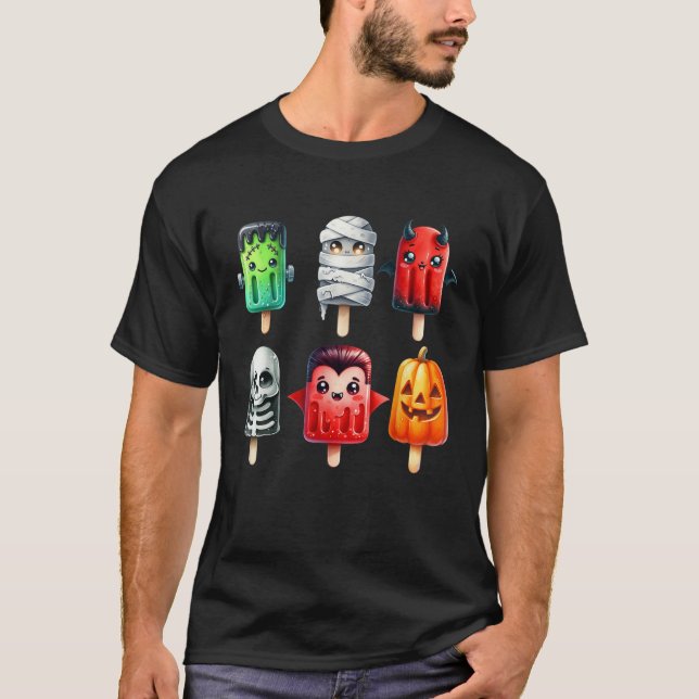 Camiseta Cute Spooky Summer Halloween Popsicles Summerween (Anverso)