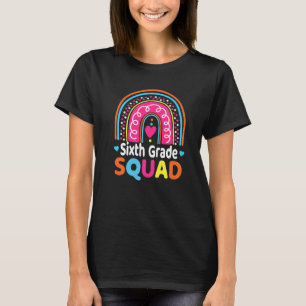 Camiseta Cute Squad de sexto grado arcoíris primer día de r